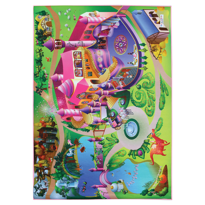 Carpette imprimée pour enfant 3pi 3po x 5 pi - Rose