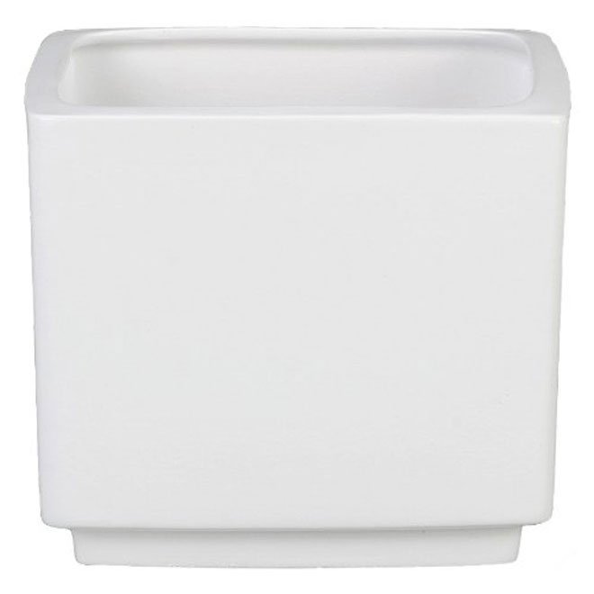 Cache-pot carré « Panna » en céramique 10 po, blanc