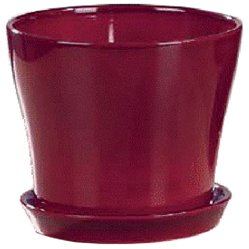 Pot à fleurs en céramique avec soucoupe 6 po, rouge