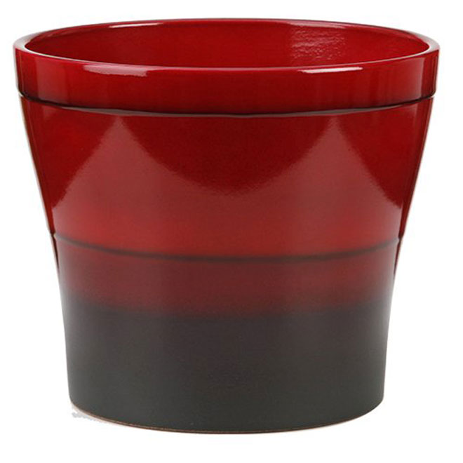 Pot Cover - "Mars" Ceramic Pot Cover 4" - Red