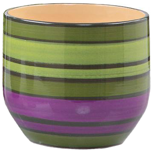 Cache-pot en céramique «Pure Line» 16cm - Vert et violet