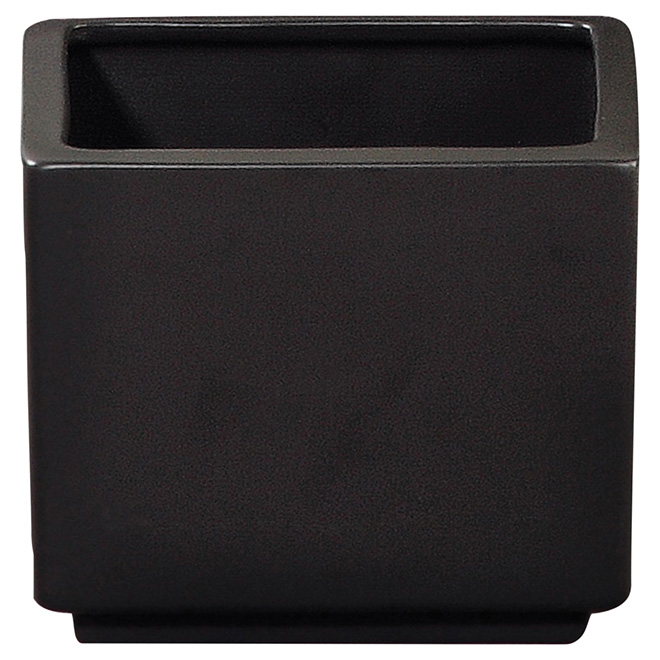 Square Ceramic Pot Cover 10" - Black