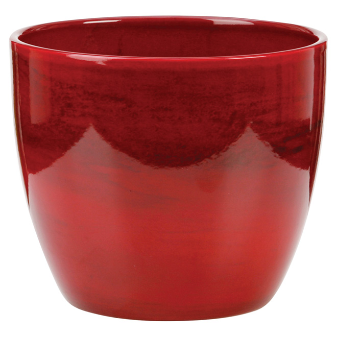 Ceramic Pot Cover 4" - Red Marble