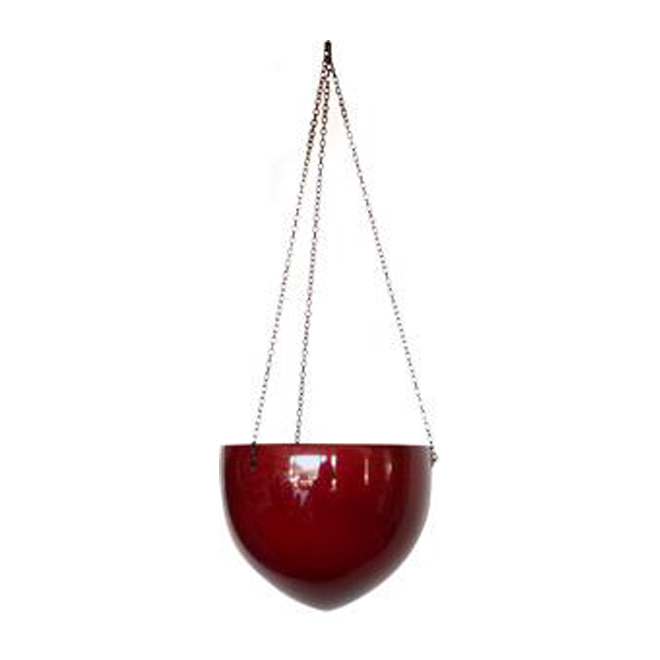 Cache-pot suspendu en céramique 22cm - Rouge foncé
