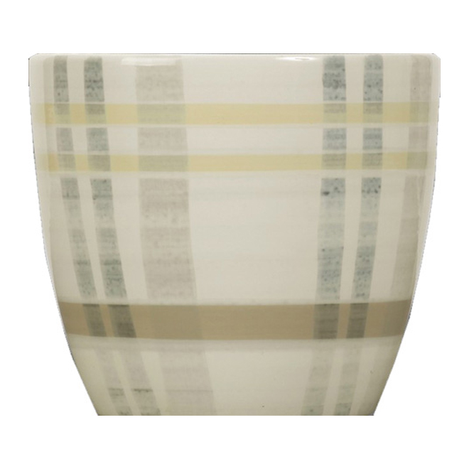 Cache-pot en céramique 14cm - Crème et bleu