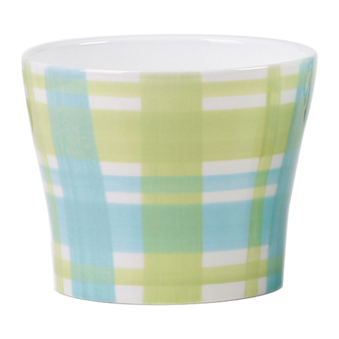 Ceramic Pot Cover "Mauritius" 13cm - Green and Blue