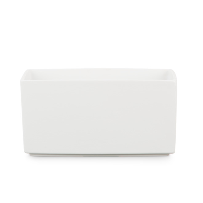 Cache-pot en céramique rectangulaire 25cm - Blanc