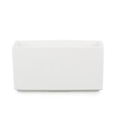 Ceramic Pot Cover Rectangle 25cm - White