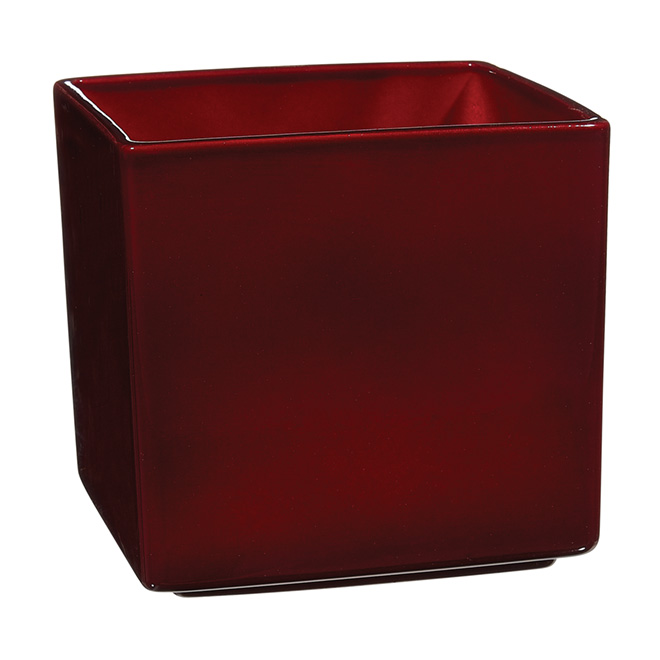 Cache-pot carré « Panna » en céramique 5 po, rouge foncé