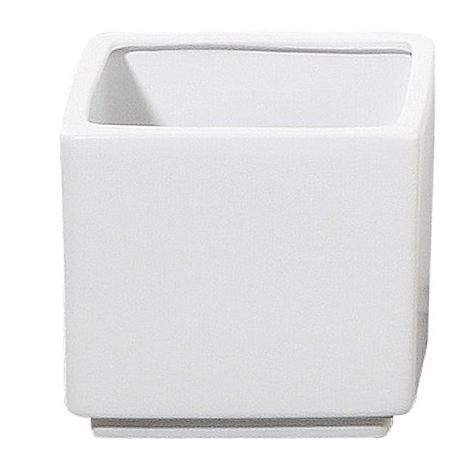 Pot Cover - "Panna" Square Ceramic Pot Cover 7"- White