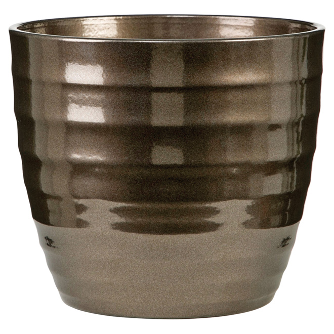 "923" Ceramic Planter - 6.25" - Metallic