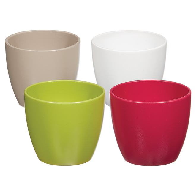Cache-pot en céramique, 3 1/2 po, couleurs variées