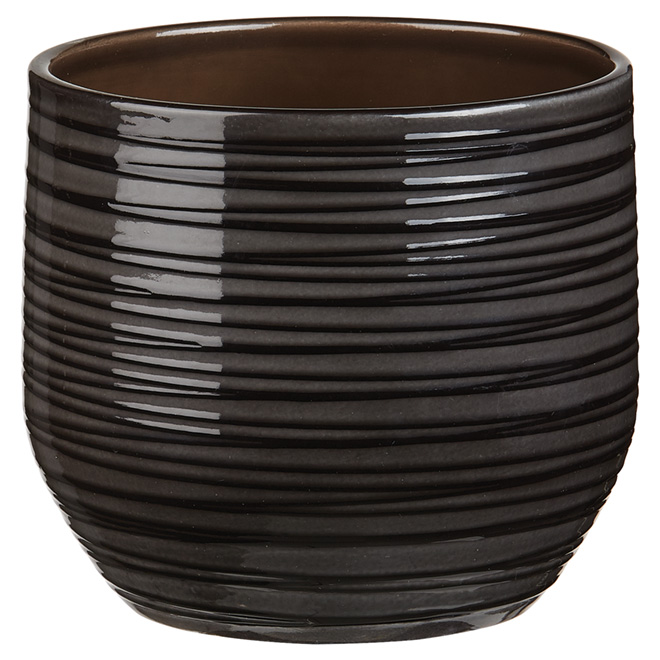 Cache-pot en céramique 820, 5 po, noir/gris