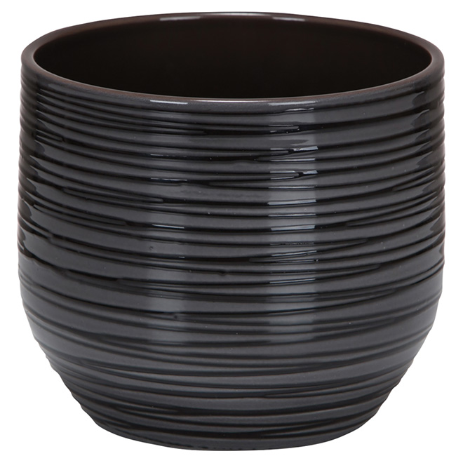 Cache-pot en céramique 820, 6,2 po, noir/gris