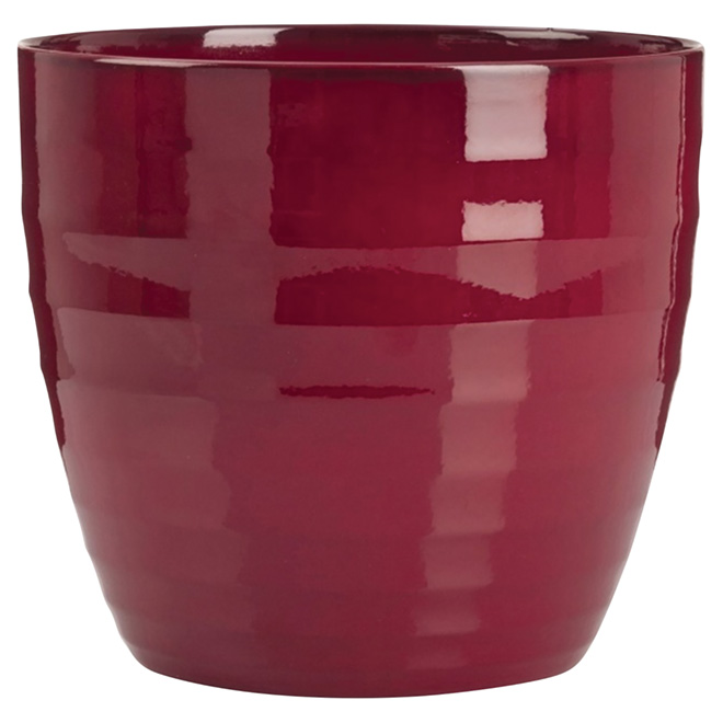 Jardinière en céramique, 11 po, rouge
