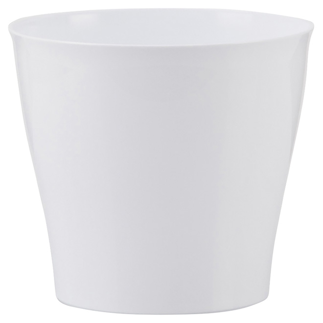 Cache-pot en plastique, 5", blanc