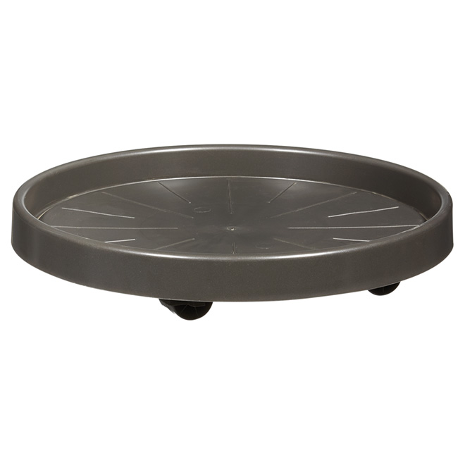 Plant Pot Saucer with Wheels - 13.7" - Anthracite