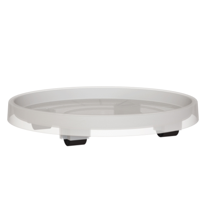 Plant Pot Saucer with Wheels - 13.7" - Clear