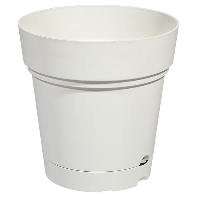 Jardinière avec soucoupe, 8,6", blanc perlé