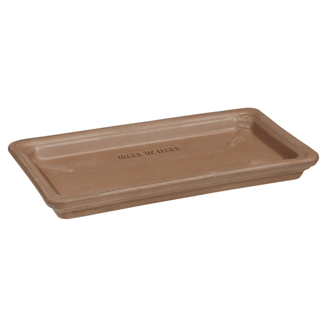 Soucoupe de grès rectangulaire, 32 cm, moka