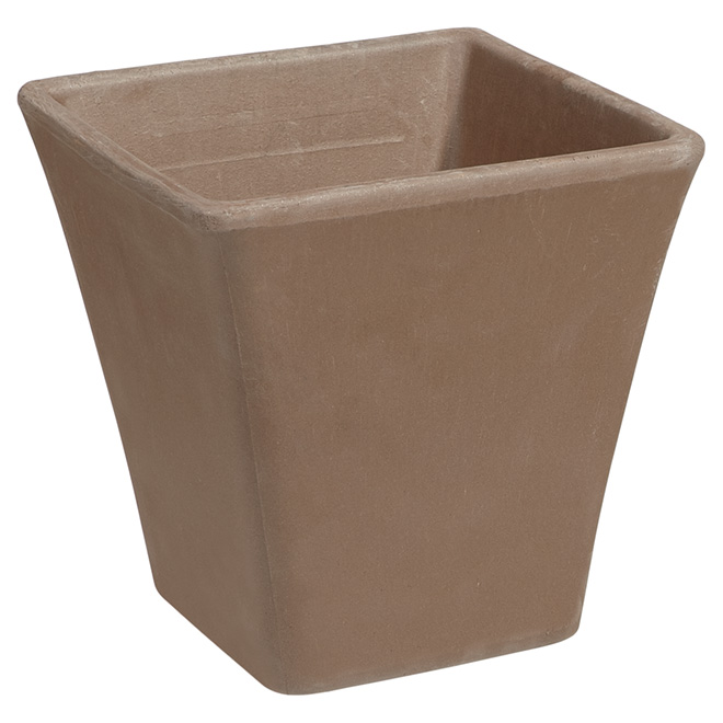 Clay Square Pot - 18 cm - Moka