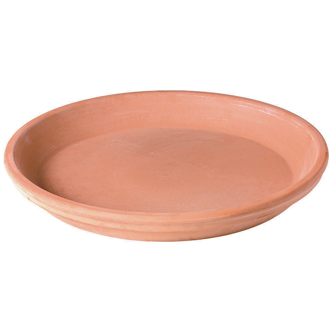 Soucoupe de grès, 16 cm, blanchi