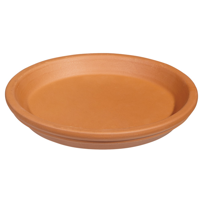 Soucoupe de grès, 19,3 cm, terre cuite