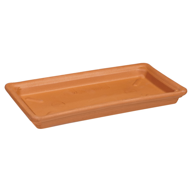 Soucoupe de grès rectangulaire, 32 cm, terre cuite