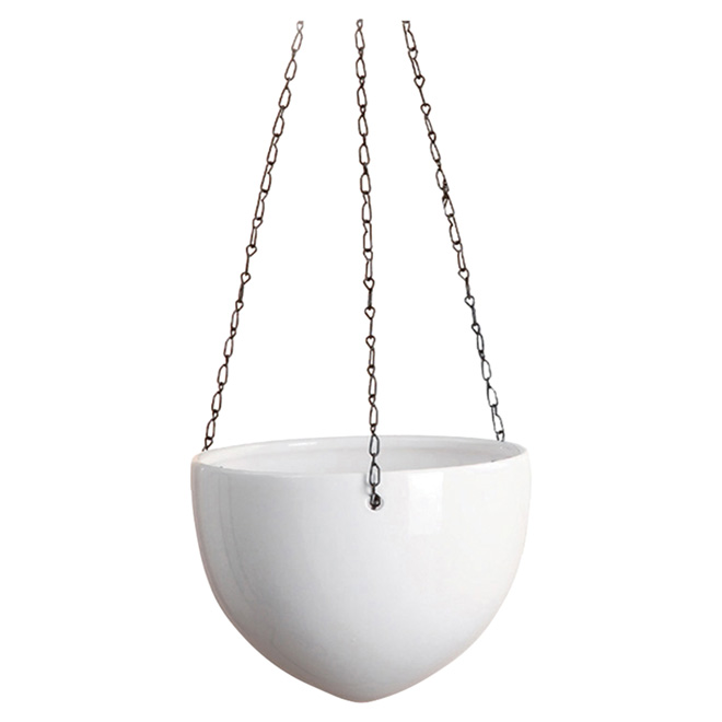Ceramic Hanging Pot - 7" - White