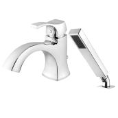 Robinet de bain romain avec douchette, chrome