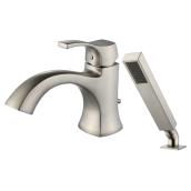 Robinet de bain romain avec douchette, nickel brossé