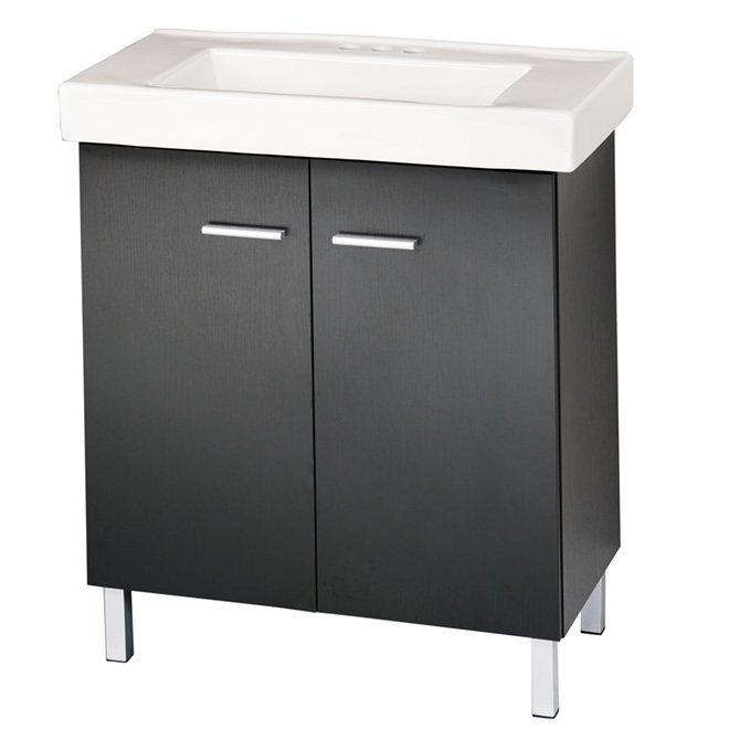 Meuble-lavabo 2 portes « Marsala », noir