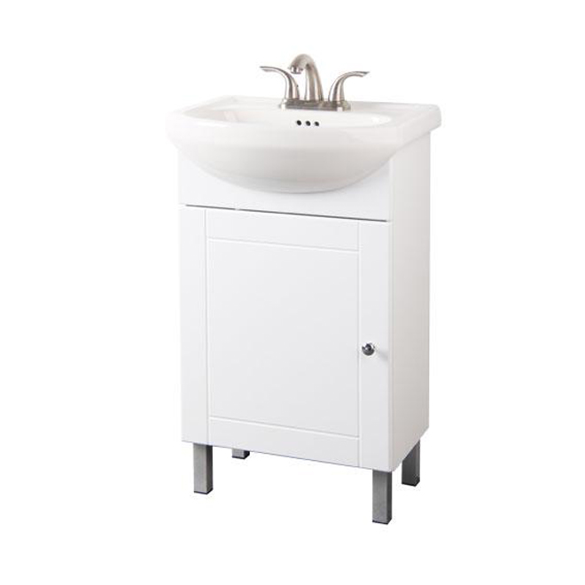 One-Door Vanity - White