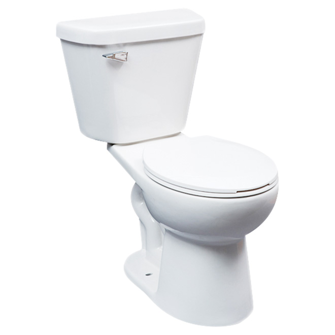 Toilette 2 pièces à cuve ronde, Confort, 4.8 l, blanc