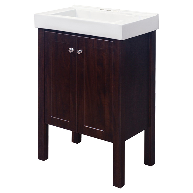 Meuble de lavabo 2 portes - Espresso