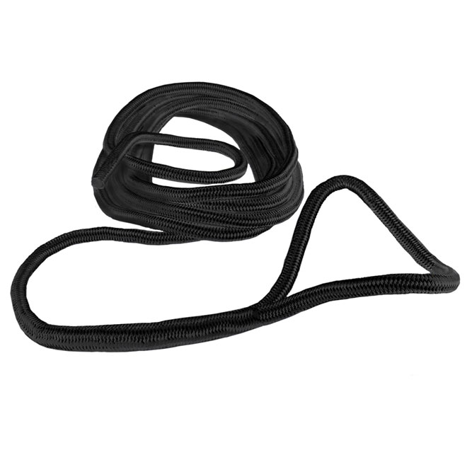 Black Pre-Spliced Dock Line - 3/8" x 15'