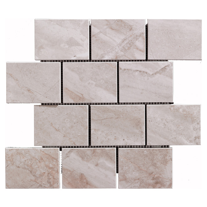 Mosaïque de porcelaine « Alpine » 12 x 12 po - Beige