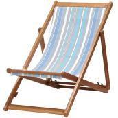 Chaise pliante d'extérieur - Bleu et taupe