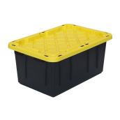 Bac de rangement robuste, 64 l, noir et jaune