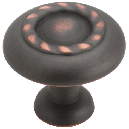 Bouton en métal fini bronze huilé