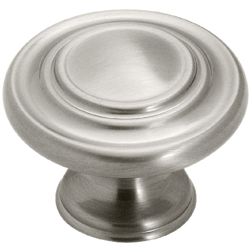Bouton en métal fini nickel satiné
