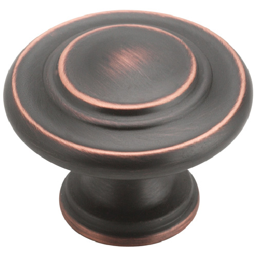 Bouton en métal fini bronze huilé