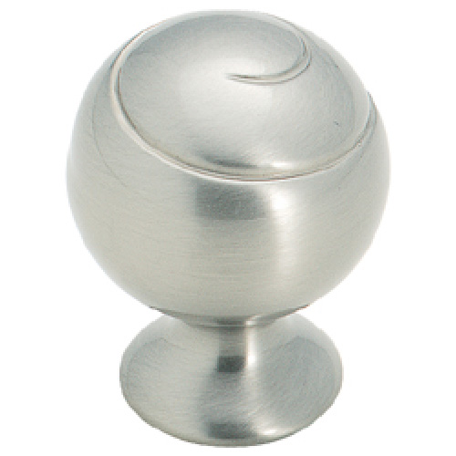 Bouton en métal fini nickel satiné