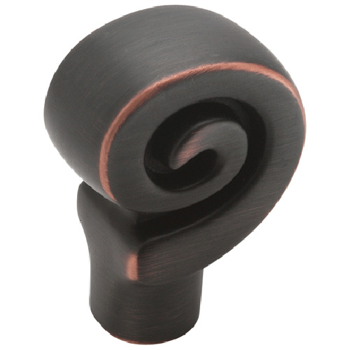 Bouton en métal fini bronze huilé