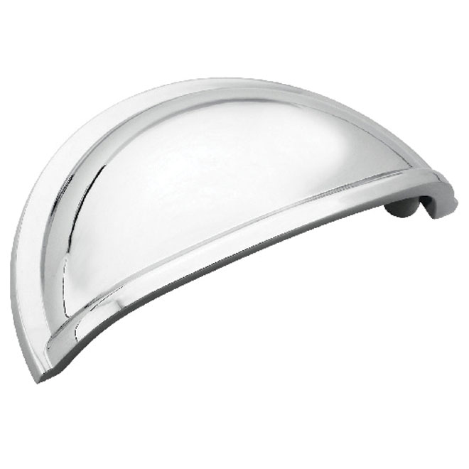 Poignée d'armoire en coupelle, 3", chrome poli
