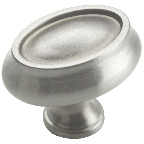 Bouton en métal fini nickel satiné