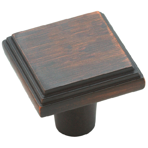 Bouton en métal fini bronze huilé