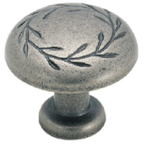 Bouton en métal fini nickel