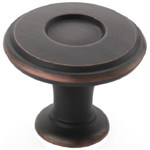 Bouton en métal fini bronze huilé