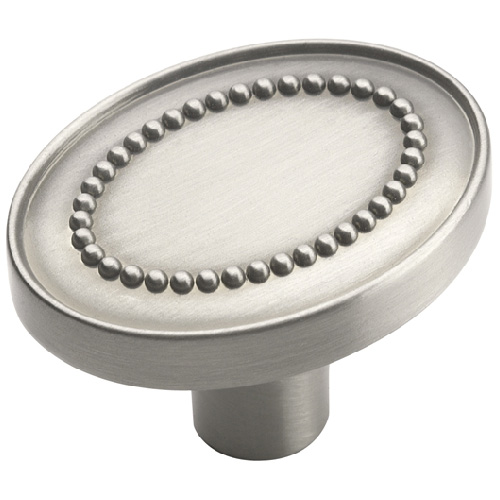 Bouton en métal fini nickel satiné